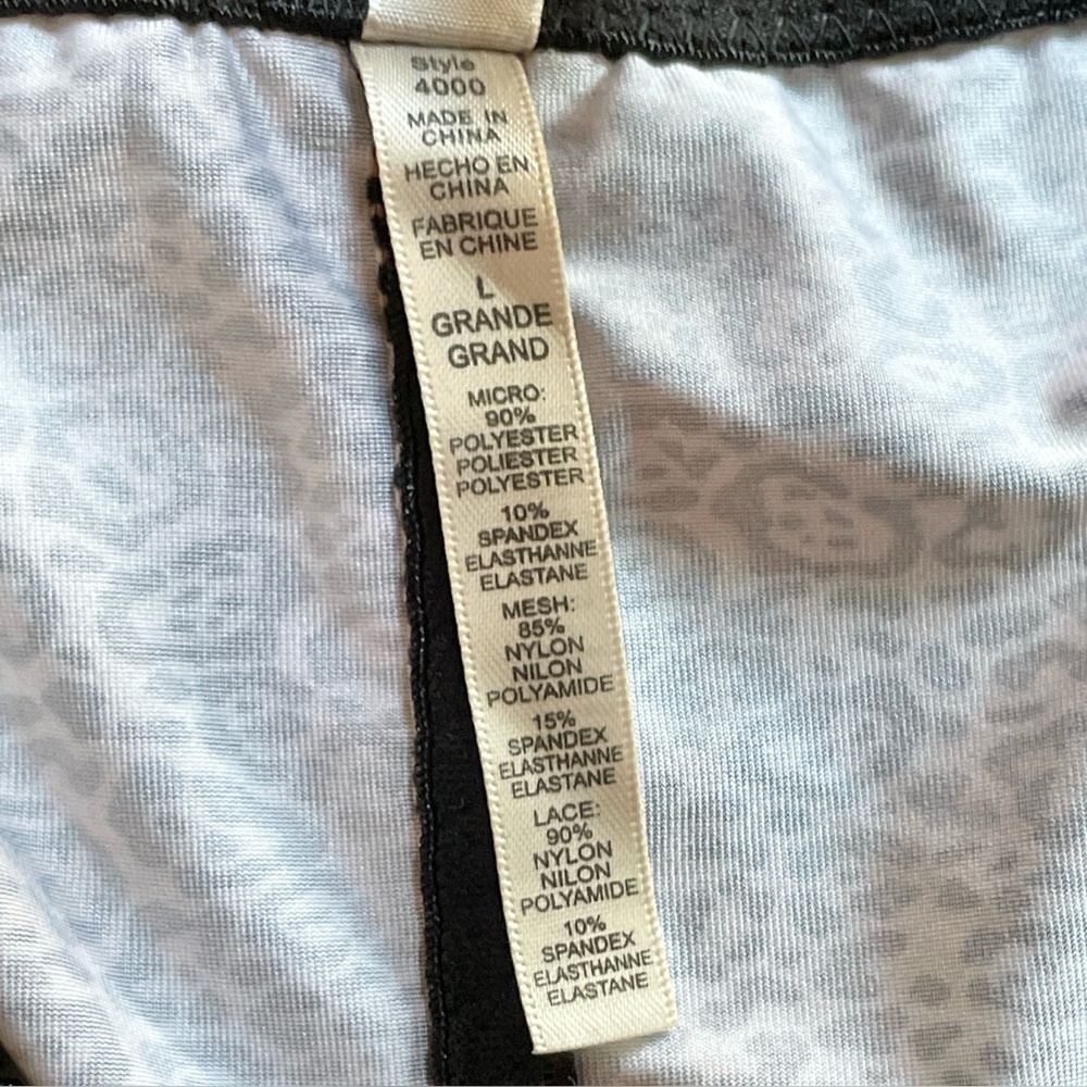 Rhonda Shear Pin-Up Panty Lace Animal Print Mesh - L - Picture 6 of 7